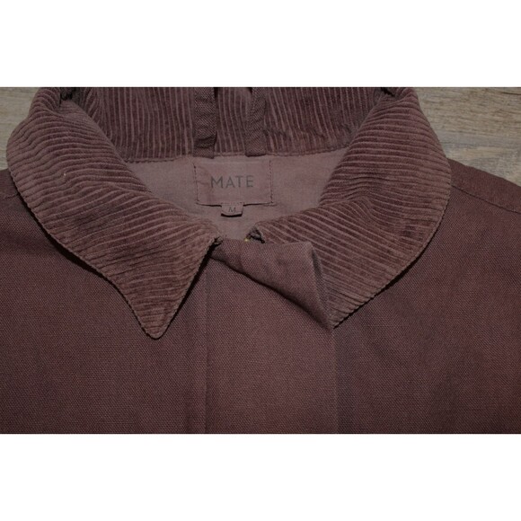 NWT MATE THE LABEL WOMEN'S COTTON CANVAS CHORE JACKET BROWN $220 - Picture 7 of 9